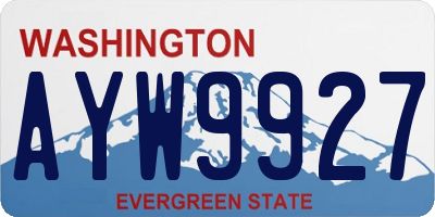 WA license plate AYW9927