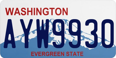 WA license plate AYW9930