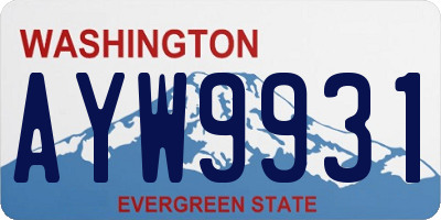 WA license plate AYW9931