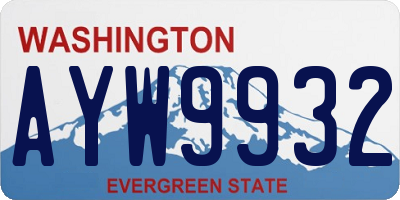 WA license plate AYW9932