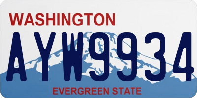 WA license plate AYW9934