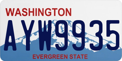 WA license plate AYW9935