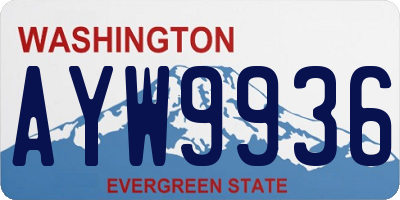 WA license plate AYW9936