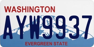 WA license plate AYW9937