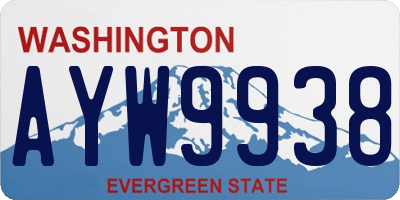 WA license plate AYW9938