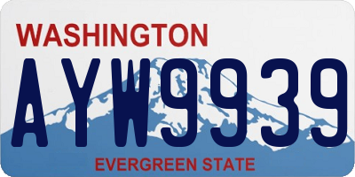 WA license plate AYW9939