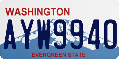 WA license plate AYW9940