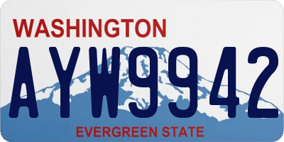 WA license plate AYW9942