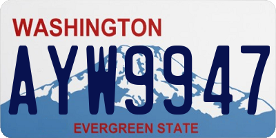 WA license plate AYW9947