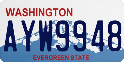 WA license plate AYW9948