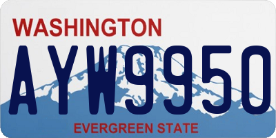 WA license plate AYW9950