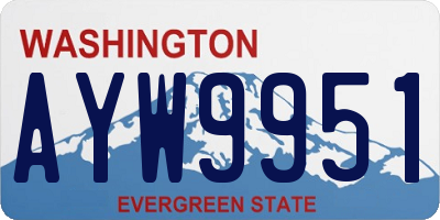 WA license plate AYW9951