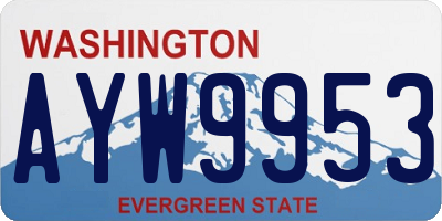 WA license plate AYW9953