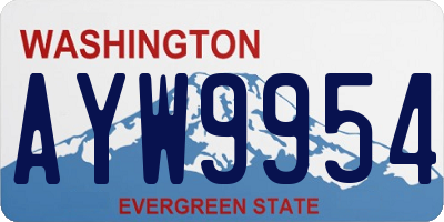 WA license plate AYW9954