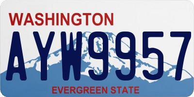 WA license plate AYW9957