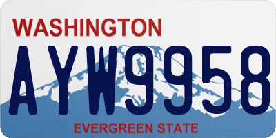 WA license plate AYW9958