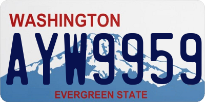 WA license plate AYW9959