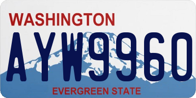 WA license plate AYW9960