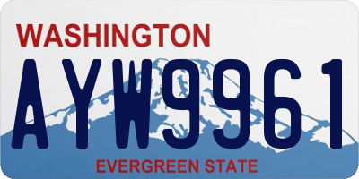 WA license plate AYW9961