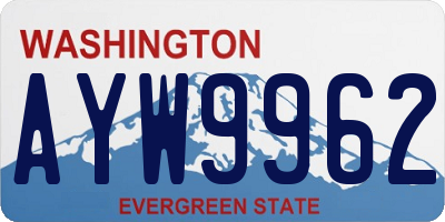 WA license plate AYW9962