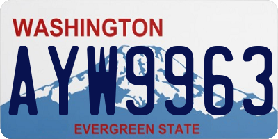 WA license plate AYW9963