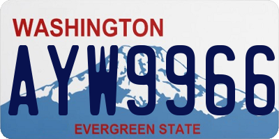 WA license plate AYW9966