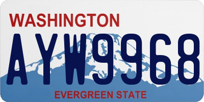 WA license plate AYW9968