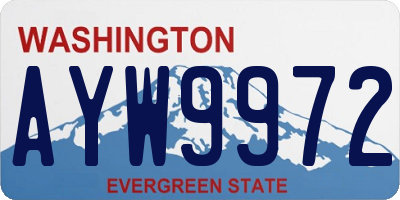 WA license plate AYW9972