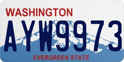 WA license plate AYW9973