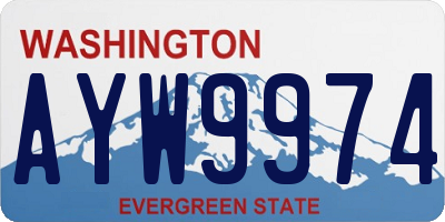 WA license plate AYW9974