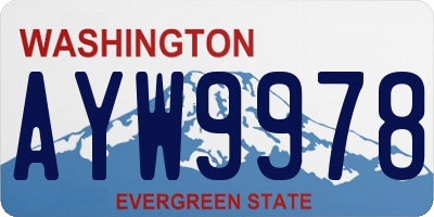 WA license plate AYW9978