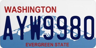 WA license plate AYW9980