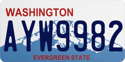 WA license plate AYW9982