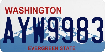 WA license plate AYW9983