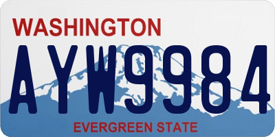 WA license plate AYW9984