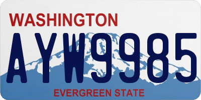 WA license plate AYW9985