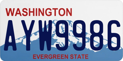 WA license plate AYW9986