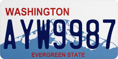 WA license plate AYW9987