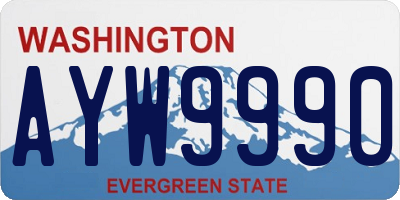 WA license plate AYW9990