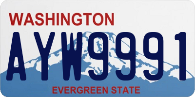 WA license plate AYW9991