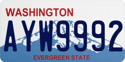 WA license plate AYW9992