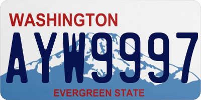 WA license plate AYW9997