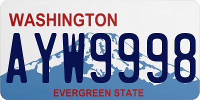 WA license plate AYW9998