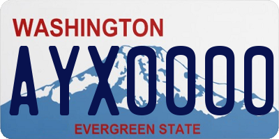 WA license plate AYX0000