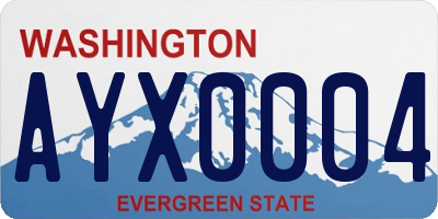 WA license plate AYX0004