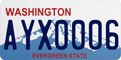 WA license plate AYX0006