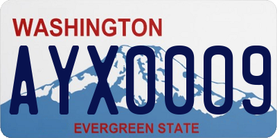 WA license plate AYX0009