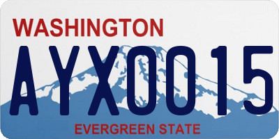 WA license plate AYX0015