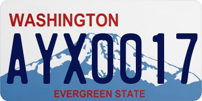 WA license plate AYX0017