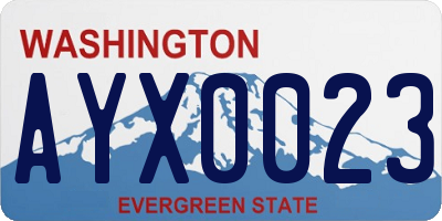 WA license plate AYX0023